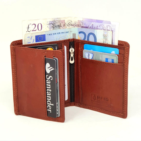Compact Genuine Leather RFID Wallet Antique -  - morucha