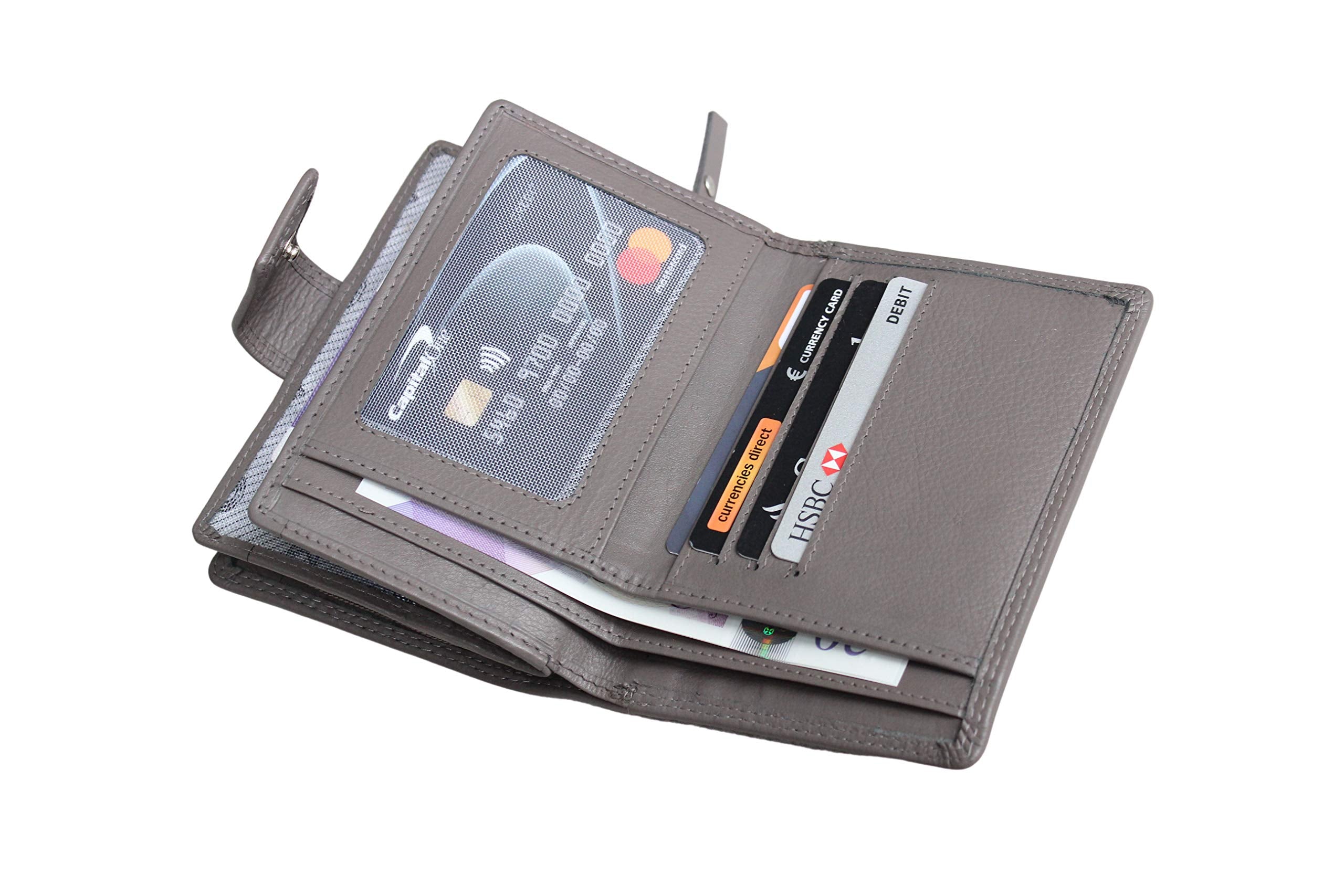 MORUCHA Women's Leather RFID Clutch Wallet – Hunter Dark Brown, 8 Card Slots, Coin Purse & Gift Box - View #8