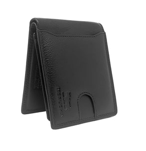 Mens Black RFID Blocking Wallet with External Quick Tap & Go Card Pocket M-70 (Black)