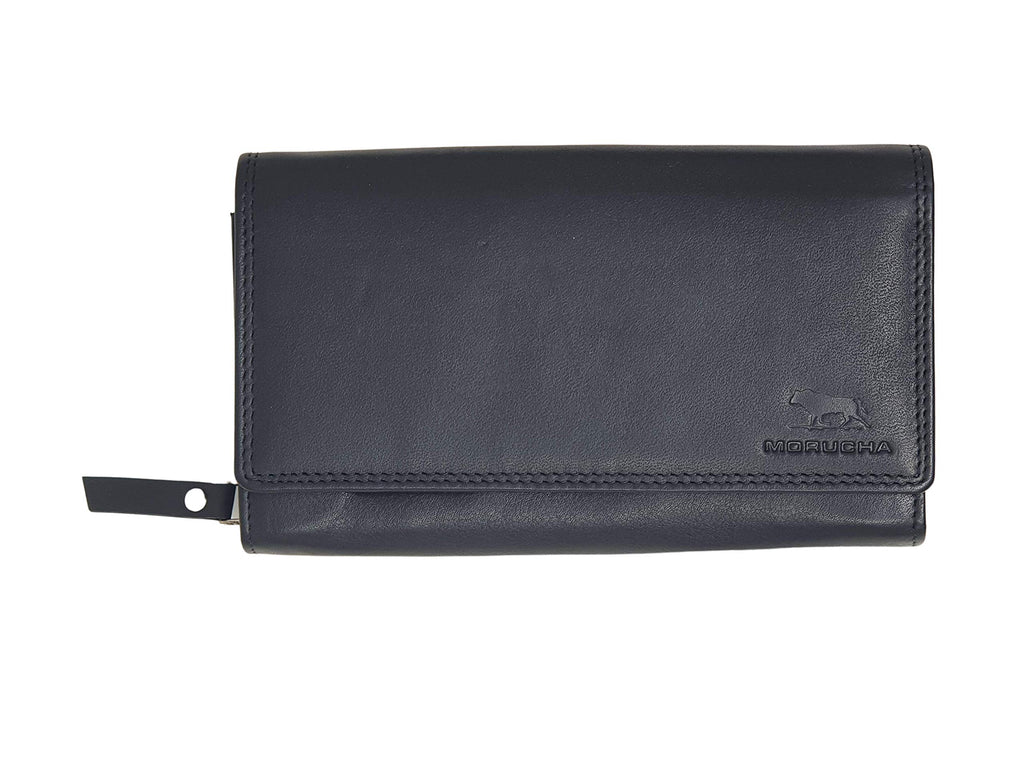 MORUCHA Clutch Wallet for Women Genuine Leather RFID Blocking High Capacity Cardholder M90